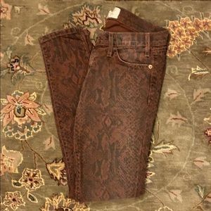 Free People Leopard Print Skinny Jeans